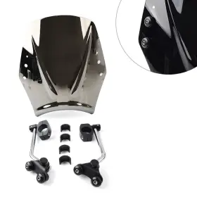 Ztg 550734267199 1x Universal Motorcycle Windshield Wind Screen Deflector Shield Silver Us