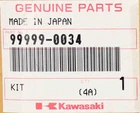 Kawasaki Muffler Kit Part Number 99999-0034 New. Price: $12.99.