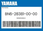 Yamaha Genuine Windshield BN6-28381-00-00. Price: $96.79.