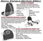 Royal Enfield Meteor 350CC "passenger Backrest" With "tinted Flyscreen" New. Price: $154.51.