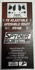 Spyder Extras F3T Or Limited 2023 And Below Adjustable Windshield Mount SF3-AWB New. Price: $75.00.