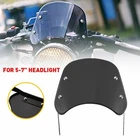5"-7" Round Headlight Motorcycle Black Windshield Windscreen Universal W/bracket New. Price: $18.99.