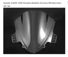 Suzuki GSX-R1000 Replacement Chrome Double Bubble Windshield Windscreen, '05-'06 New. Price: $57.95.